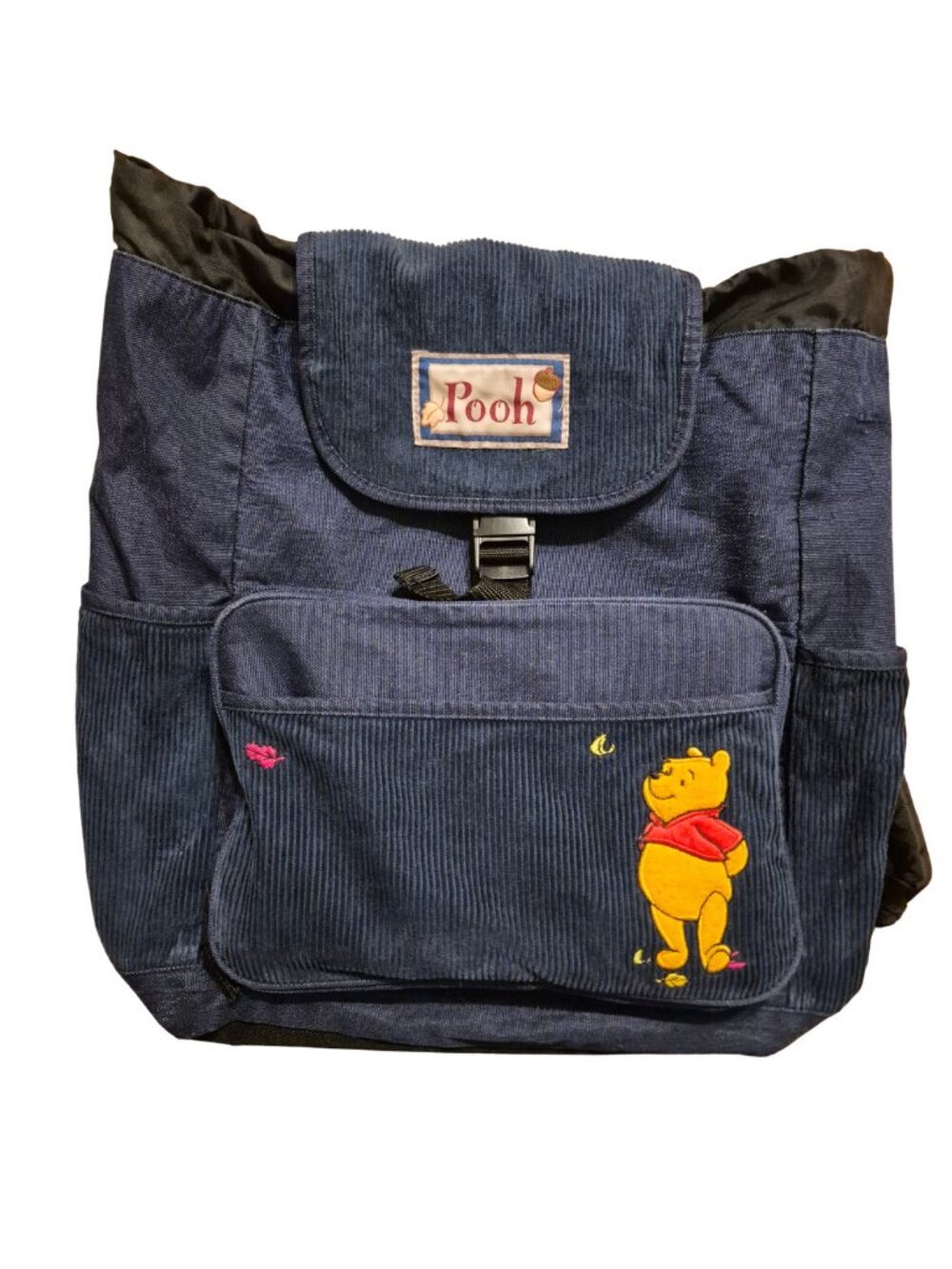 Disney Winnie the Pooh Backpack navy-blue corduroy, Vintage